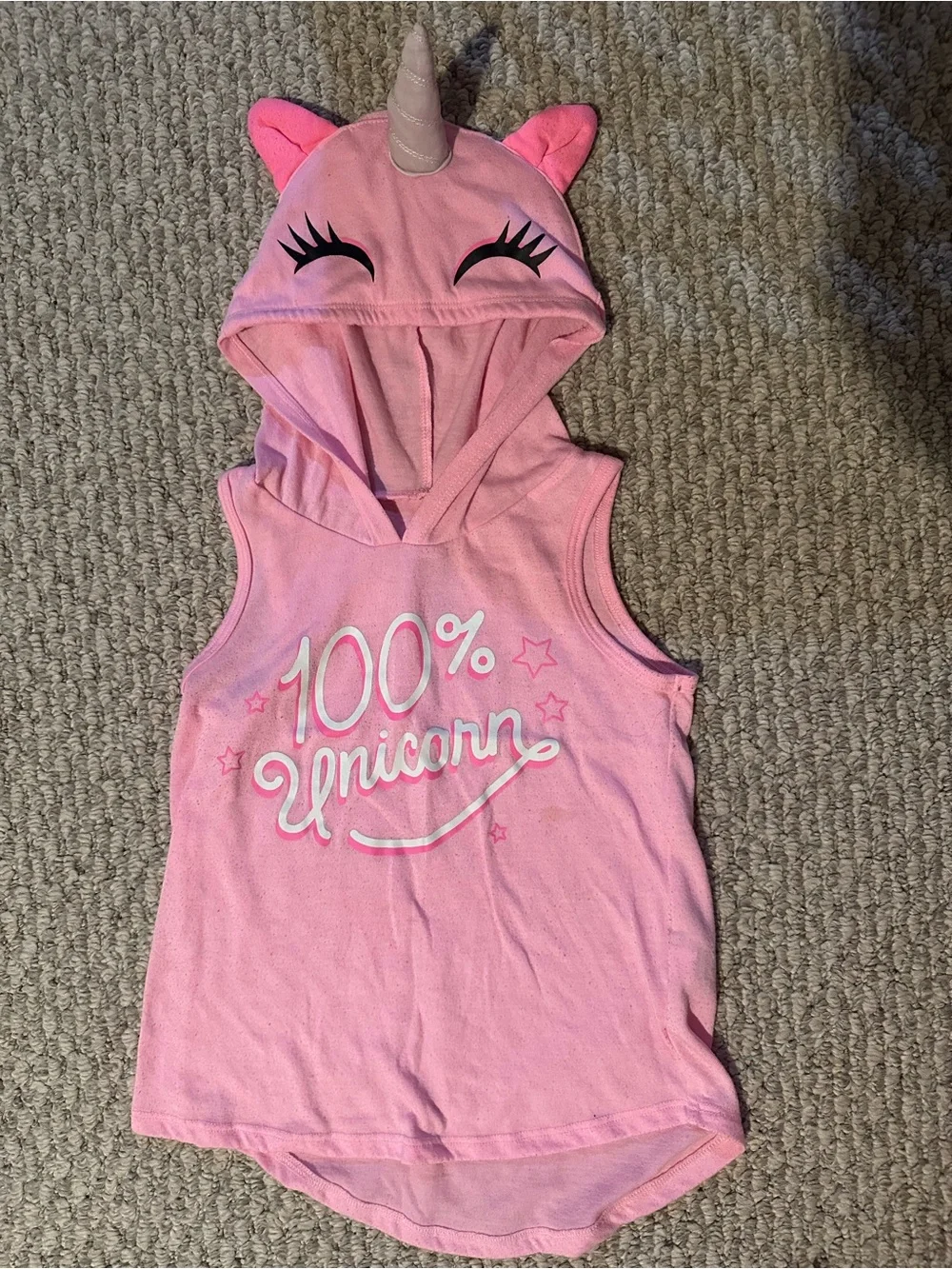 Pink Unicorn Girls Hooded Pajama Set